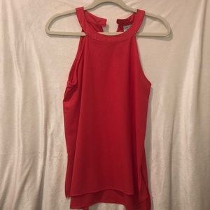 Red-orange high neck top